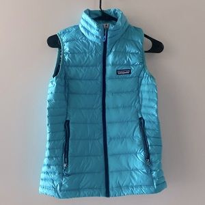 Women’s Patagonia Light Blue Down Sweater Puffer Vest